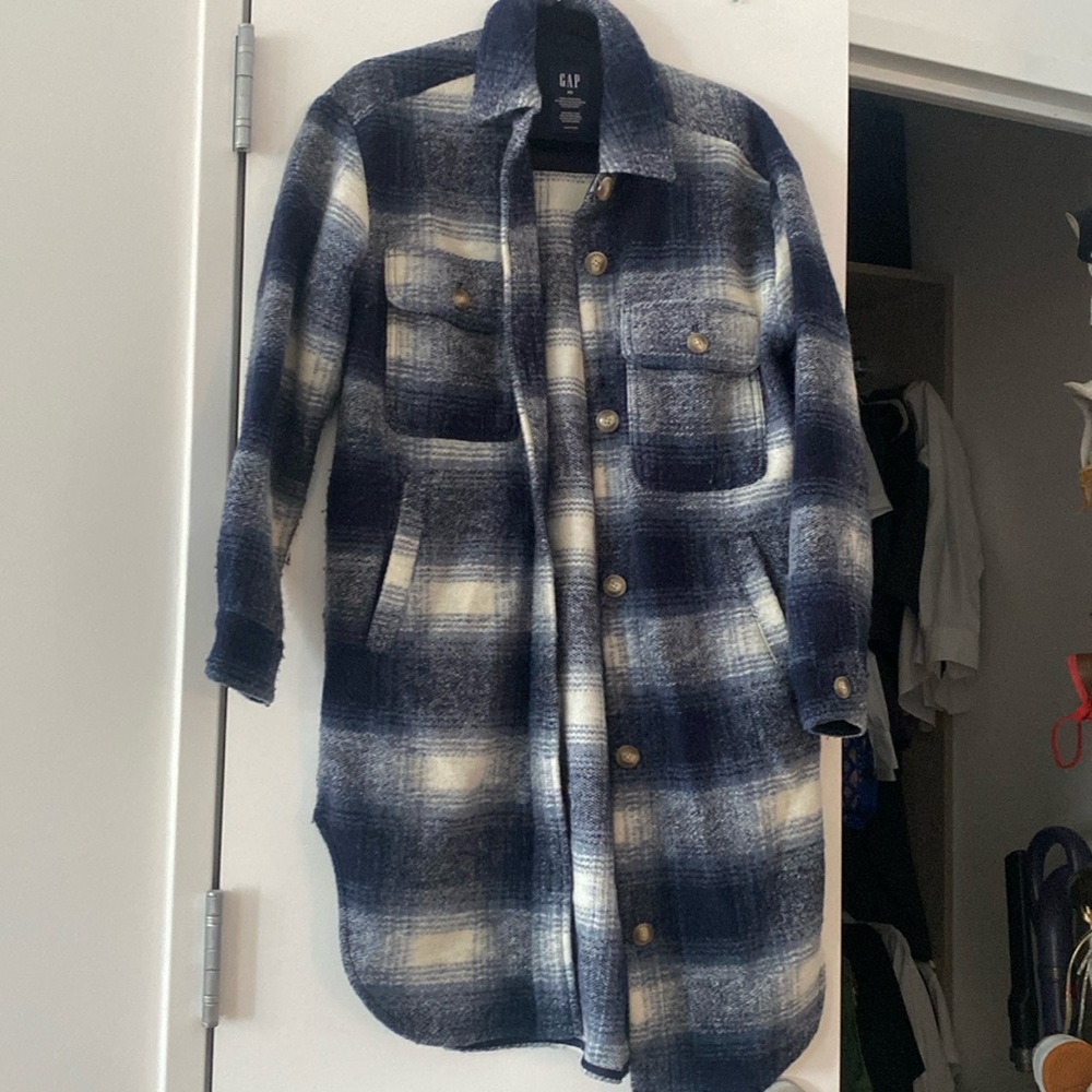 Gap Long Plaid Jacket Coats